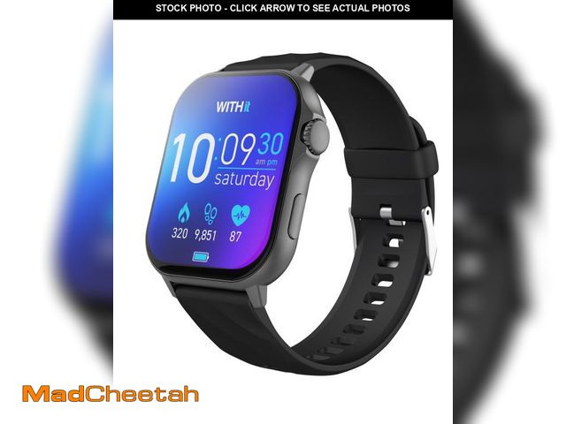 Lot 74-12425974 - WITHit Giga Smartwatch with AMOLED 2.04" High-Definition Touchscreen Display, Black - UNUSED