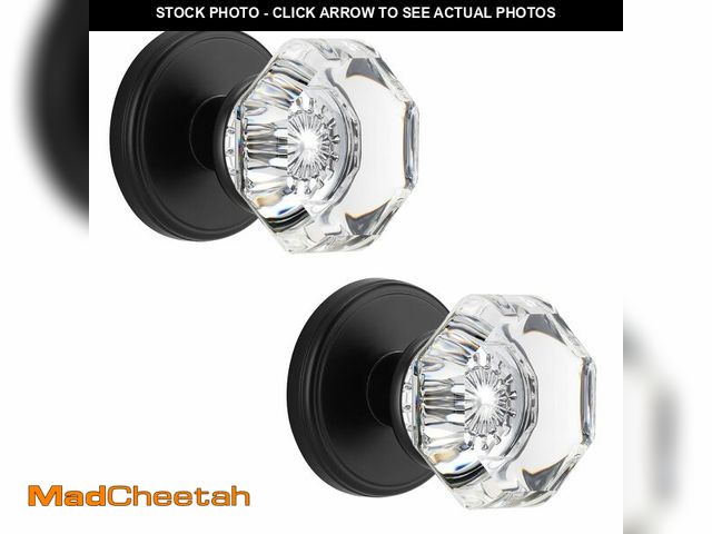 Lot 74-13541553 - CLCTK Crystal Glass Dummy Round Door Knob, Bifold Closet Dummy Door Handles Octagon Non-Turning Sing...