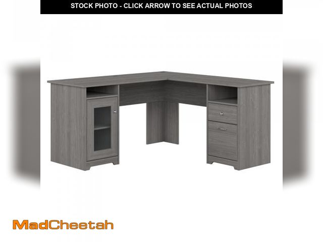 Lot 74-12129979 - Bush Furniture Cabot L Shaped Computer Desk in Modern Gray | Corner Table with Drawers and Storage f...