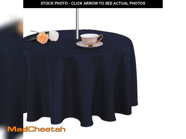 Lot 74-14208622 - Fitable Round Table Cover Outdoor and Indoor Tablecloth - Washable Waterproof Wrinkle Free Table Clo...
