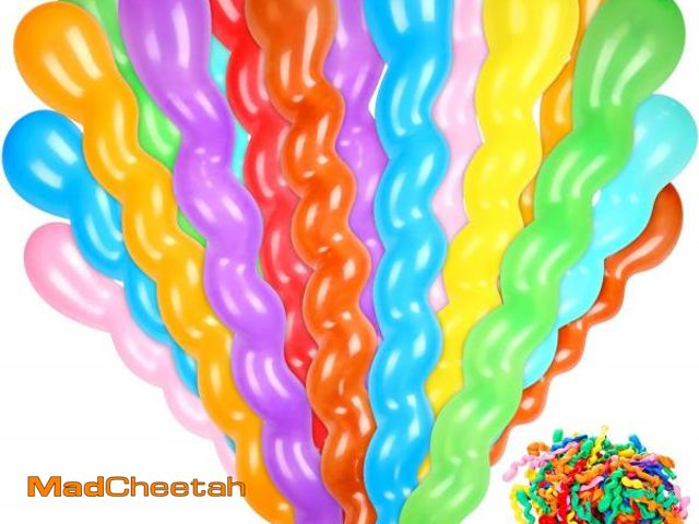 Lot 74-12322831 - 500 Pcs 40 Inches Latex Spiral Balloons - 9 Assorted Colors for Party Decorations, Birthday Festival...