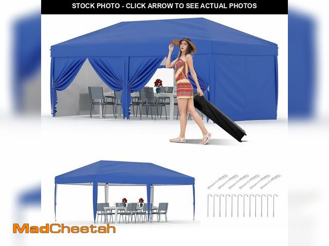 Lot 74-12689812 - 10x20 Pop Up Canopy, PeakPursuit Party Tent Outdoor Canopy with 6 Removable Sidewalls,Easy Set-up Co...