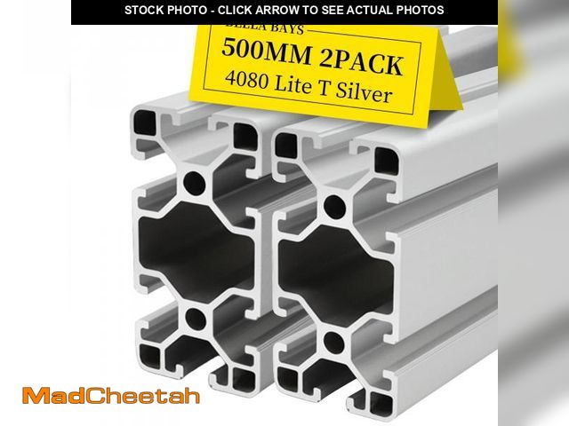 Lot 74-12150452 - 2pcs 4080 T Slot Aluminum Extrusion Profile 500mm 19.68inch European Standard Anodized Extruded Line...