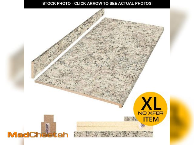 Lot 74-14356113 - Hampton Bay 8 ft. Straight Laminate Countertop All-Inclusive Kit in Textured Typhoon Ice with Eased ...