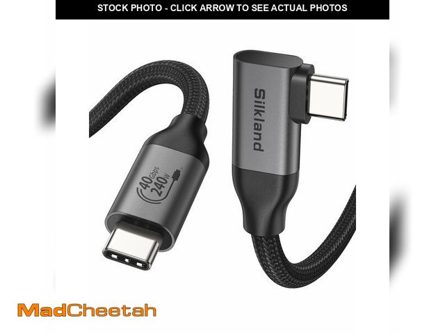 Lot 74-12717077 - Silkland Right Angle USB 4 Cable for Thunderbolt 4 [4FT/1.2M], 40Gbps Data Sync, 8K/5K@60Hz, 240W Fa...