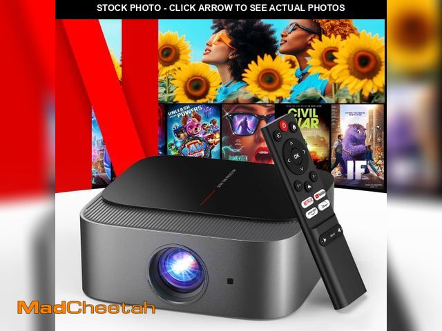 Lot 74-11973344 - [2025 Netflix-Official | 386+ Built-in Apps] DBPOWER E2 Smart Projector with WiFi and Bluetooth, Min...
