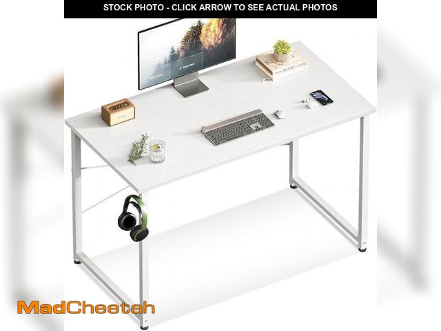 Lot 74-12367714 - ODK 40 Inches Small Computer Desk, Home Office Desk for Small Spaces, Writing Desk with Headphone Ho...