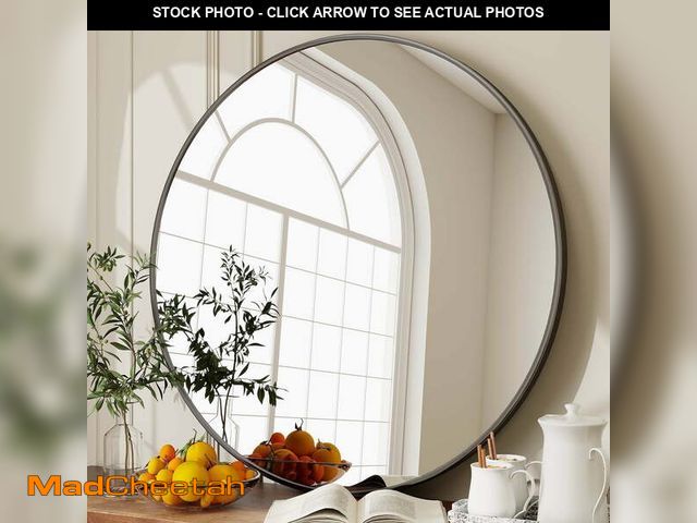 Lot 74-14307345 - BEAUTYPEAK 36" Wall Mirror Bathroom Mirror Wall Mounted Round Mirror, Black - UNUSED