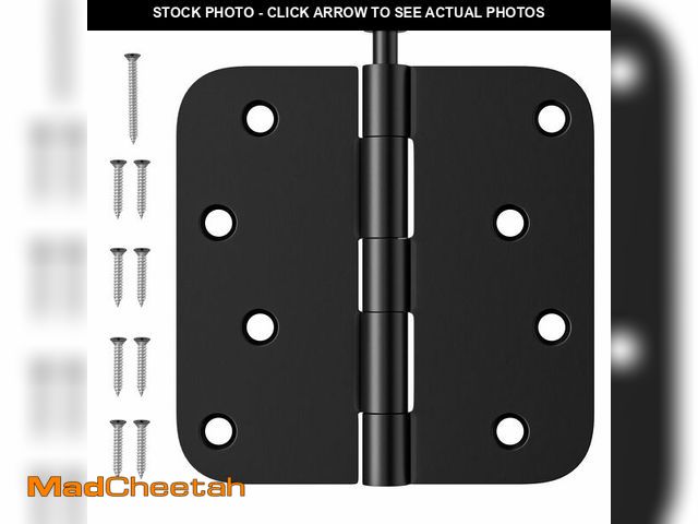 Lot 74-14143221 - 12 Pack Rounded Door Hinges 4 Inch, Black Exterior &amp; Interior Door Hinge with 5/8'' Radius Corne...