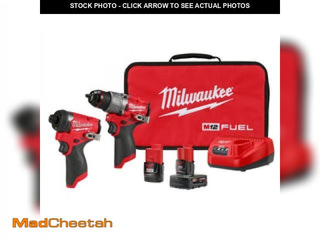 Lot 74-12471144 - M12 FUEL 12-Volt Lithium-Ion Brushless Cordless Hammer Drill and Impact Driver Combo Kit W/2 Batteri...