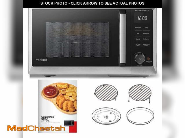 Lot 74-14260093 - Toshiba 6-in-1 Inverter Microwave Oven Air Fryer Combo, 0.9 cu.ft, 11.3 Turntable, 27 Auto Menu, Sta...