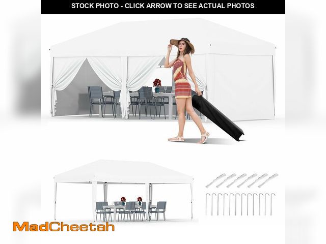 Lot 74-13073483 - (BAG RIPPED) GarveeLife 10x20 Pop Up Canopy with 6 Sidewalls - Heavy Duty Outdoor Canopy Tent with P...