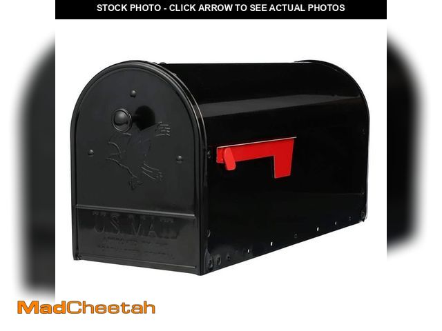 Lot 74-12690699 - *SCRATCHED* Architectural Mailboxes Outback Double Door, Black, Large, Steel, Post Mount Mailbox *SC...