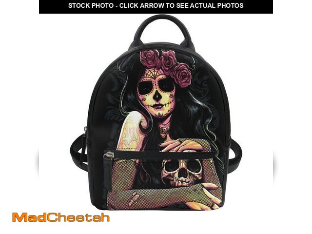 Lot 74-12700834 - Freewander Fashion Women's Mini Backpack Purse Cool Cartoon Skull Printed Pu Leather Rucksack - UNUS...
