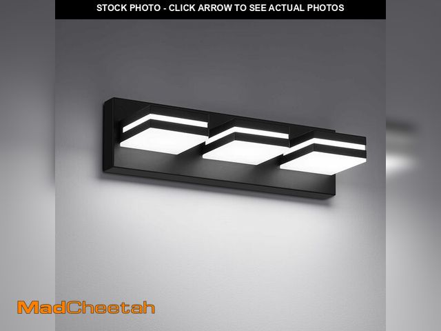 Lot 74-14427983 - JZEKVN Modern LED Small Black Acrylic Bathroom Lights Fixtures 3-Light - UNUSED