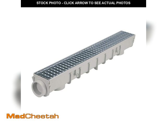 Lot 74-12692802 - Pro Series 5 in. x 40 in. Channel Drain Kit with Metal Grate - USED