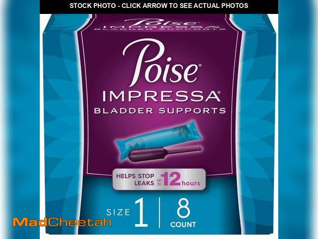 Lot 74-12976623 - Poise Impressa Incontinence Bladder Support for Women, Bladder Control, Size 1, 8 Count (Packaging M...