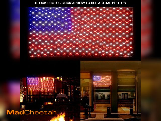 Lot 74-14477863 - Leisure world American Flag Lights Ã¢â¬â 384 Super Bright LEDs, Waterproof USA Flag Decoration fo...