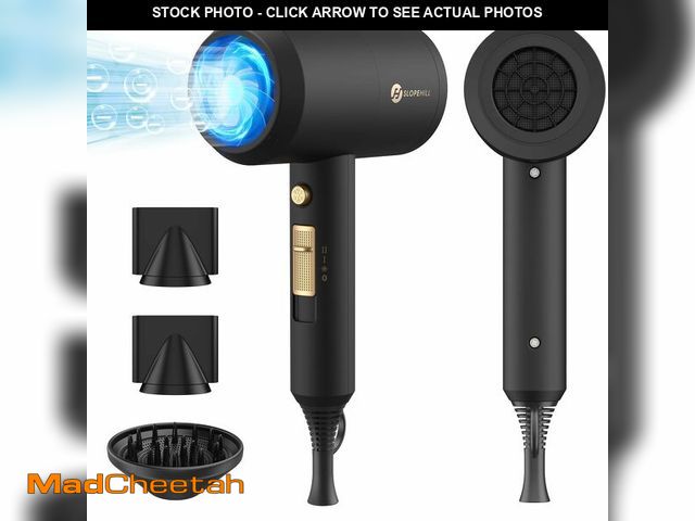 Lot 74-12442359 - slopehill Professional Ionic Hair Dryer, Powerful 1800W Fast Drying Low Noise Blow Dryer with 2 Conc...