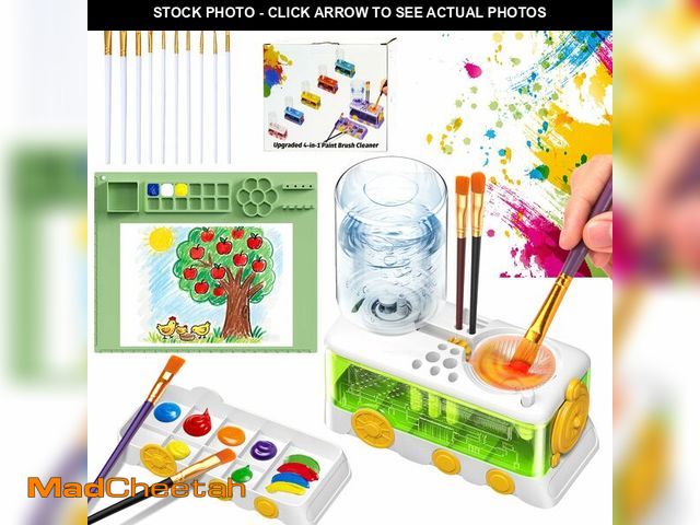 Lot 74-14475035 - DreamingDay Painting Station Set, Upgraded Paint Brush Cleaner and Silicone Painting Mat with 10 Pai...