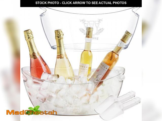Lot 74-12373023 - Slow Slog 2Pcs 5.5L Ice Buckets for Parties, Acrylic Champagne Bucket, Ice Bucket with Scoop, Plasti...