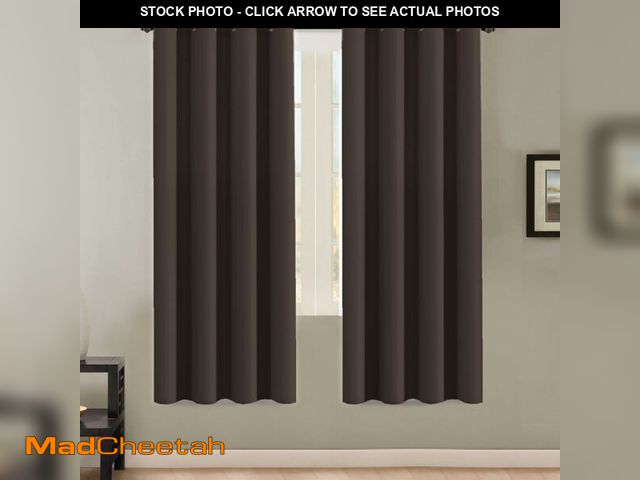 Lot 74-14381068 - H.VERSAILTEX Thermal Insulated Blackout Curtains - Antique Copper Grommet Top Window Drapes - Chocol...
