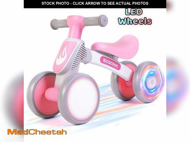 Lot 74-12668353 - Colorful LED Lighting Balance Bike for 1-Year-Old Boys &amp; Girls,No Pedal 4-Wheel Toddler Bike,Per...