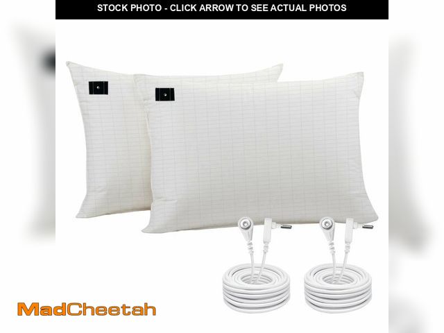 Lot 74-14341932 - YOUBLAO Grounding Pillowcase 2 Pack, Grounding Pillow Cases with 15ft Grounding Cord, Organic Cotton...
