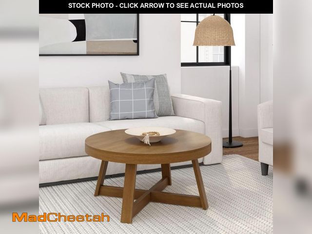 Lot 74-12137183 - Plank+Beam Classic Round Coffee Table, 36" Farmhouse Coffee Table, Mini Center Tables for Small Spac...