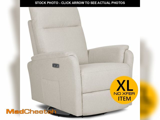 Lot 74-12629055 - Evolur Noah Power Recline Glider with 275-Degree Swivel, Power Recline, Plush Padded Armrests, FSC C...