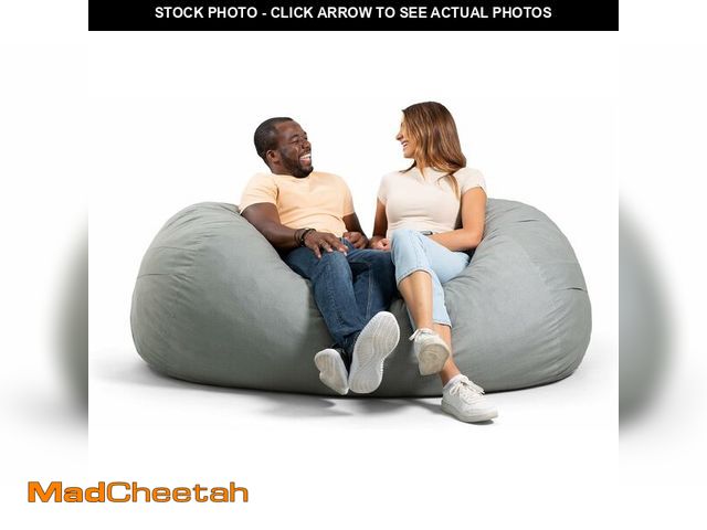 Lot 74-13070404 - Big Joe Fuf 6Ft Giant Lounger Foam Bean Bag Chair, Oversized Couch with Removable Cover for Kids, Te...