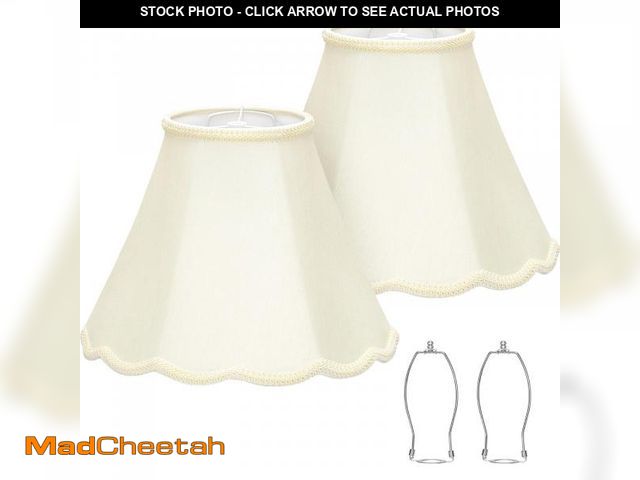 Lot 74-12117949 - Medium Lamp Shades Set of 2, Cream Lamp Shade for Floor Lamps Table Lamps, 6.1"Top x 13"Bottom x 9.6...