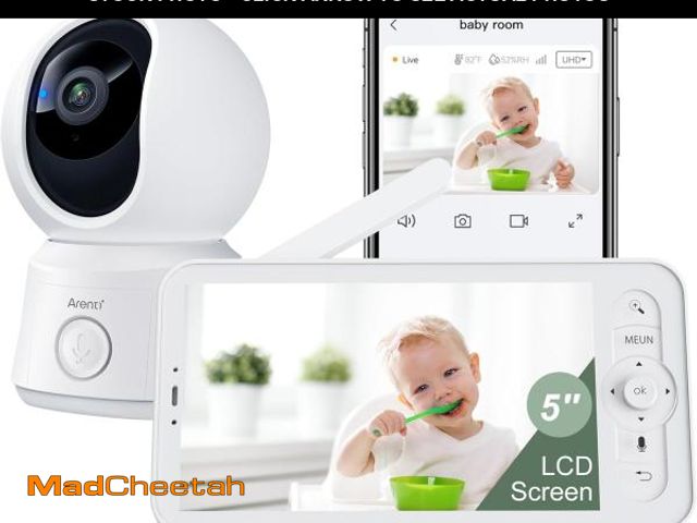 Lot 74-12323501 - ARENTI Video Baby Monitor with Camera and Audio, 5-inch Smart Baby Camera Monitor with Free Phone Ap...