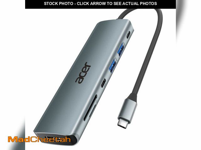 Lot 74-14205796 - Acer USB C Hub, 7 in 1 Multi-Port Adapter for Laptop, 4K, HDMI Splitter with 2 USB A 3.1 &amp; Type-...