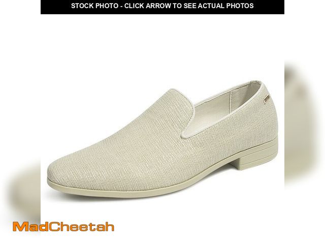 Lot 74-13720965 - UUBARIS Mens Loafers Dress Shoes Tuxedo Walking for Work Office Light Beige Size 11 - USED