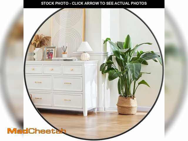 Lot 74-13382351 - IDEALHOUSE 36 Inch Black Round Wall Mirror, Circle Mirror Metal Frame for Bathroom, Vanity, Entryway...
