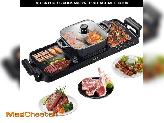 Lot 74-12691871 - VEVOR 2 in 1 Electric Grill and Hot Pot BBQ Pan Grill and Hot Pot Smokeless Hot Pot Grill with Dual ...