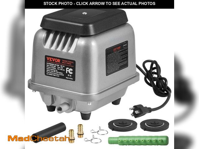 Lot 74-12746816 - VEVOR Air Flow Septic Aerator Pump 109 L/Min Linear Air Pump for 1/2 Acre 10 ft. D Ponds, Water Gard...