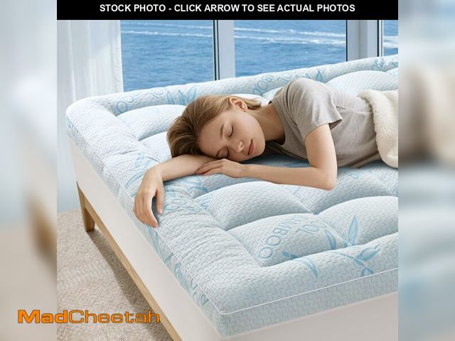 Lot 74-14338708 - Queen Mattress Topper Viscose Derived from Bamboo,Breathable and Soft Extra Thick Pillow Top Mattres...