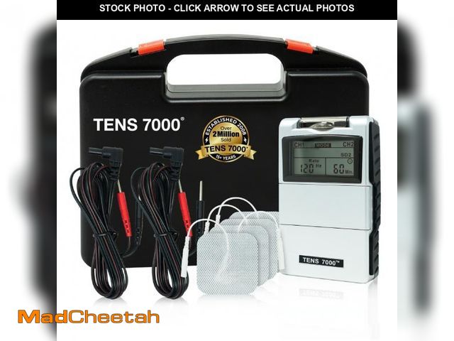 Lot 74-12537323 - TENS 7000 Digital TENS Unit, Muscle Stimulator Machine for Pain Relief, 6.25" x 7.00" x 2.00" - UNUS...