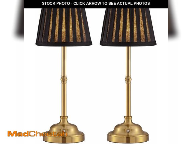 Lot 74-12328083 - KDG Cordless LED Table Lamp Set of 2, Portables Fabric Shade Desk Lamps, 5000mAh Rechargeable Batter...