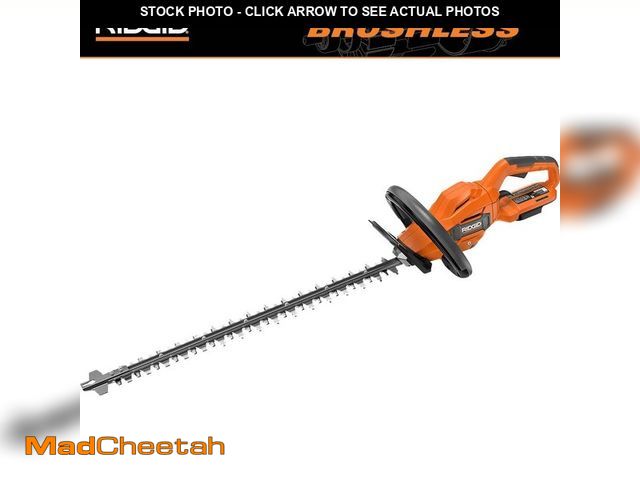 Lot 74-13056749 - RIDGID 18V Brushless Cordless Battery 22 in. Hedge Trimmer (Tool Only) - UNUSED