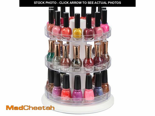 Lot 74-13544402 - J JACKCUBE DESIGN Acrylic Rotating Nail Polish Display Stand Spinning Rack Holds 69 - 117 Bottles, 3...