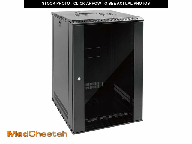 Lot 74-13579314 - Tecmojo 18U Wall Mount Rack Network Cabinet for 19" IT Equipment,with Lockable Glass Door and Side P...
