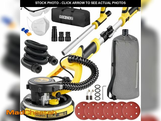 Lot 74-13709499 - Drywall Sander, Electric Drywall Sander with Vacuum, Automatic Dust Removal, 7 Variable Speed, 900-1...