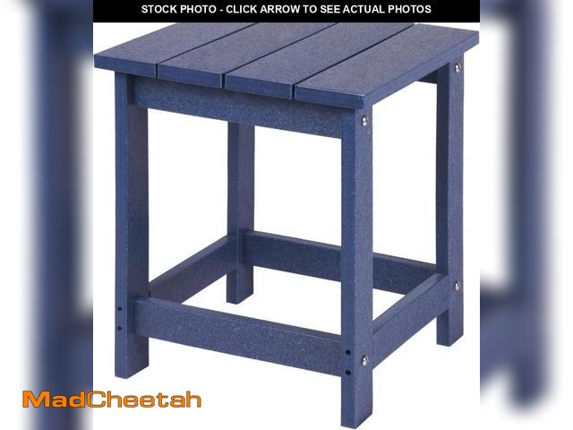 Lot 74-12524971 - LZRS Adirondack Square Outdoor Side Table for Patio, Pool Composite Patio Table,HDPE End Tables for ...