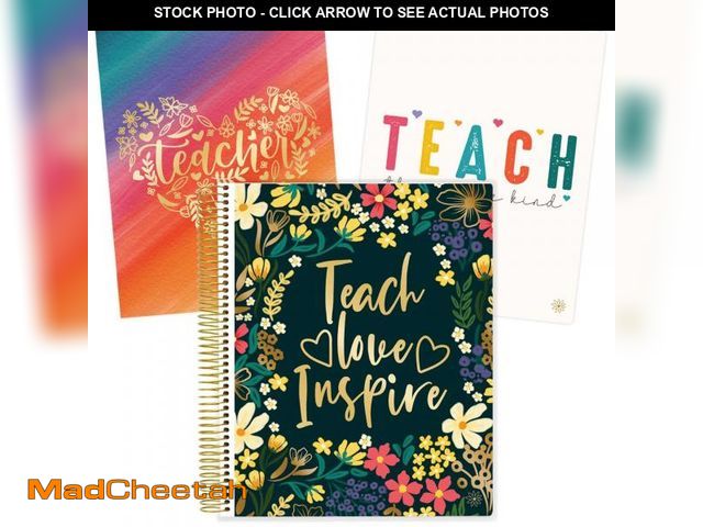 Lot 74-12433766 - bloom daily planners Undated Academic Year Teacher Planner &amp; Calendar - 7 Period Lesson Plan Org...