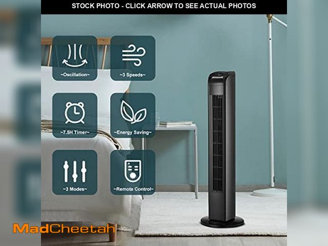Lot 74-12150174 - MEPTY Electric Cooling Fan,Tower Fans with Remote,Evaporative Air Cooler with 3 Speeds,3 Mode,Oscill...