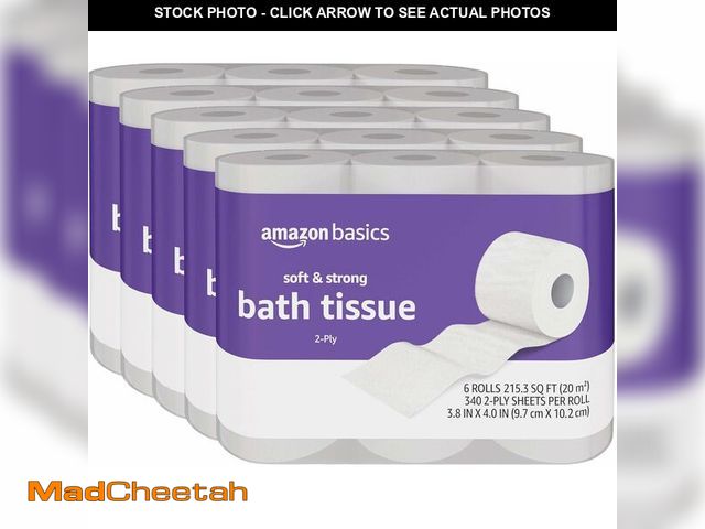 Lot 74-14348538 - Basics Soft and Strong 2-Ply Toilet Paper, 30 Ultra Rolls = 120 Regular Rolls, Unscented, 340 Sheet ...