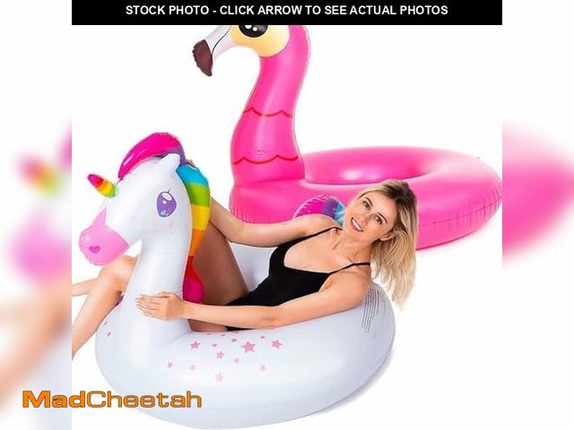 Lot 74-12801431 - JOYIN 2-Pack Flamingo Unicorn Pool Float - Fun Floaties Inflatable Swimming Pool Tubes Toys Party De...